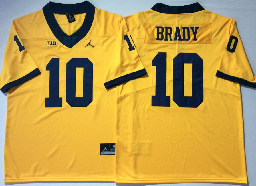 NCAA Men Michigan Wolverines YELLOW 10 BRADY